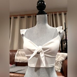 COPY - White Ruffled Strap Tank Top